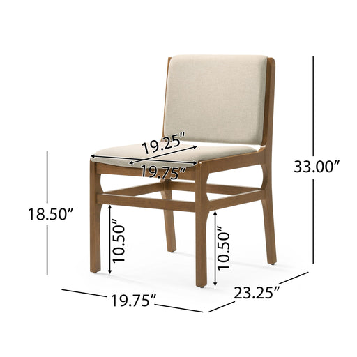 Contemporary Dining Chair Set Upholstered Fabric With Rubberwood Frame Noble House