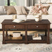 Coffee Table With 2 Storage Drawers & Lower Open Shelf Hearth and Haven