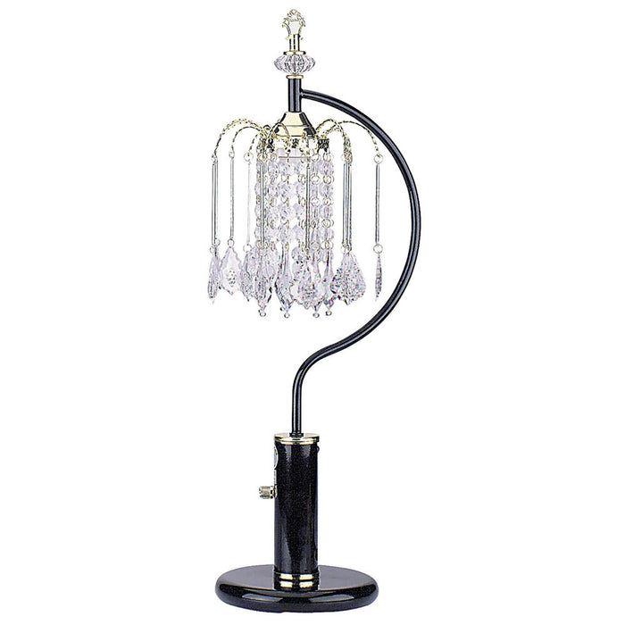 Metal Faux Crystal Chandelier Table Lamp - Black And Gold