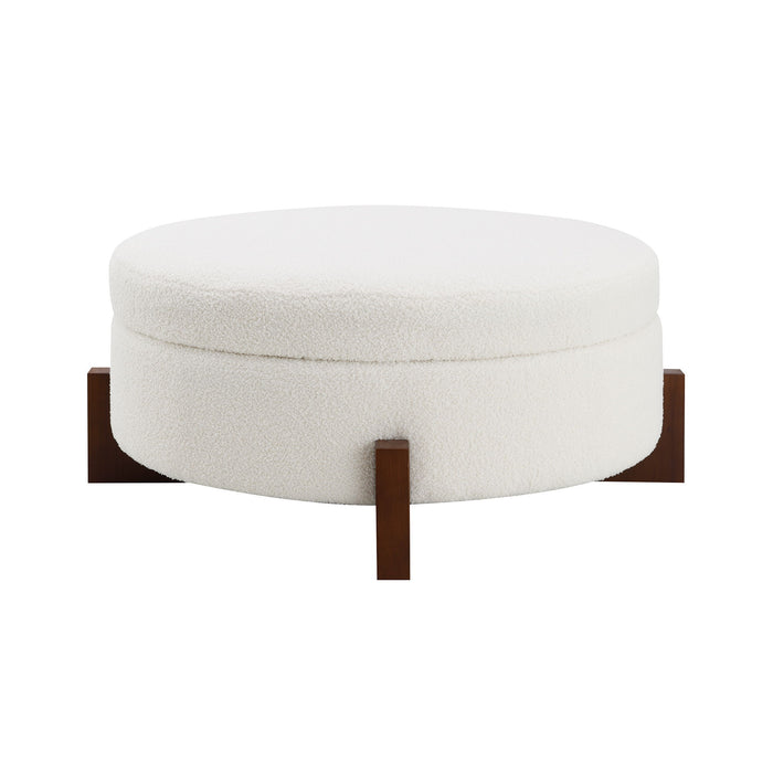 Round Storage Ottoman, Footrest Stool For Living Room Home Essentials