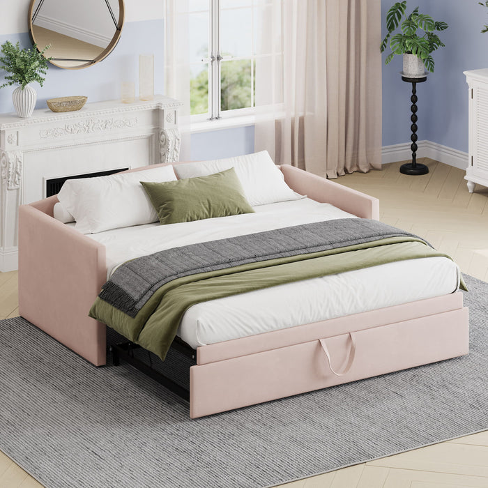 Daybed With Pop Up Trundle, Upholstered Sofa Bed Hearth and Haven