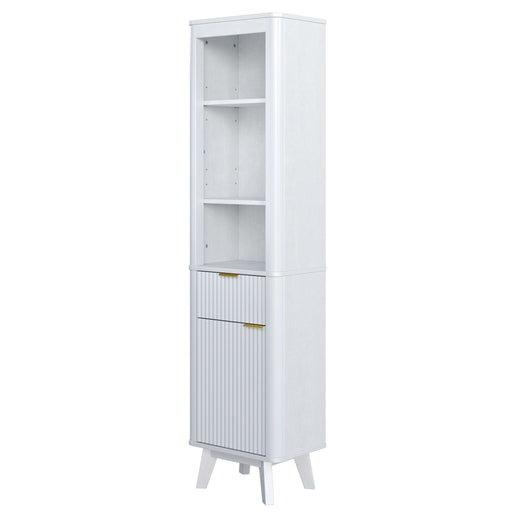 Tall Bathroom Storage Cabinet With Adjustable Shelves And 1 Drawer & Door Noble House