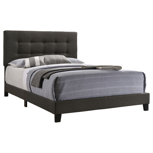 Tufted Full Panel Bed With Button Tufted Headboard, Platform Design - Charcoal Furniture Max