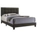 Tufted Full Panel Bed With Button Tufted Headboard, Platform Design - Charcoal Furniture Max
