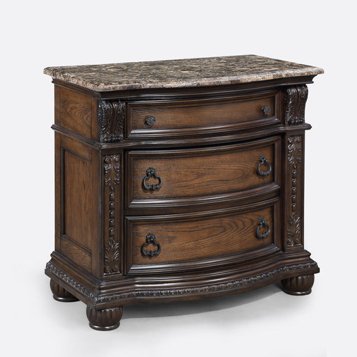 3 Drawers Nightstand - Brown / Cherry Home Essentials