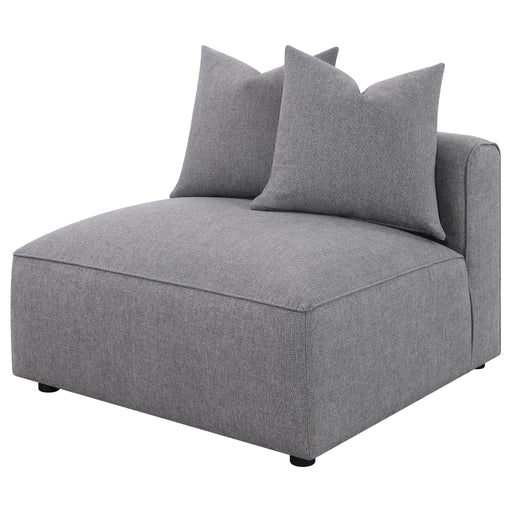 Amherst - Armless Chair With Accent Pillow - Gray Furniture Max