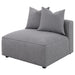 Amherst - Armless Chair With Accent Pillow - Gray Furniture Max