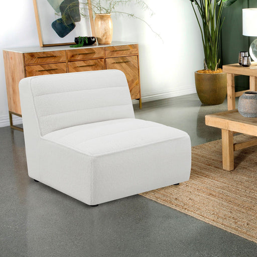Bonnie - Upholstered Armless Chair With Channel Tufting - Ivory Furniture Max