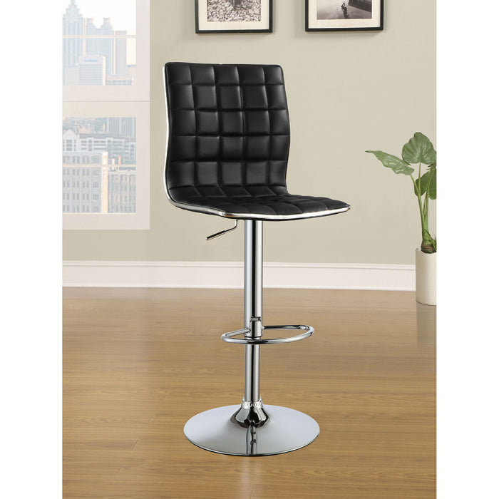 Waffle - Adjustable Bar Stool (Set of 2) - Black Furniture Max
