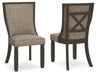 Tyler Creek - Dining UPH Side Chair (Set of 2) - Framed Back - Black / Grayish Brown Signature Design by Ashley®