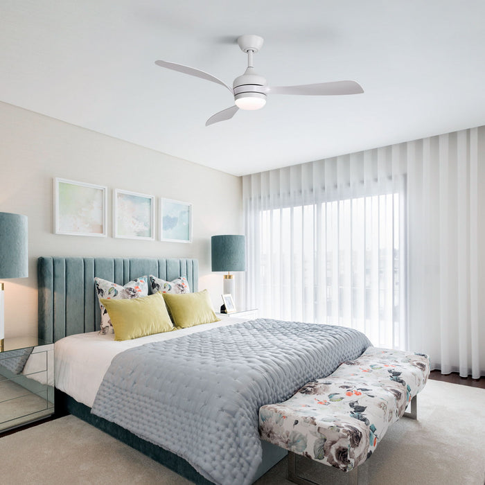 Ceiling Fan With 3 Blades, Remote Control, Reversible DC Motor, Noiseless Operation, 3 Downrods