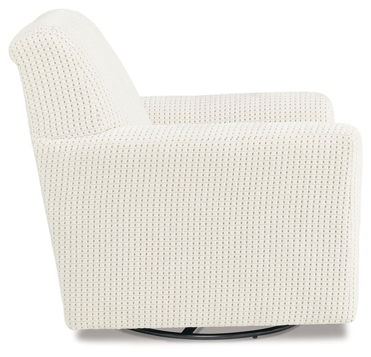 Herstow - Swivel Glider Accent Chair - Ivory Signature Design by Ashley®