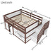 Low Loft Bed Frame With Built In Stairs, Storage Drawer, Shelf And 7 Color LED Light Home Essentials