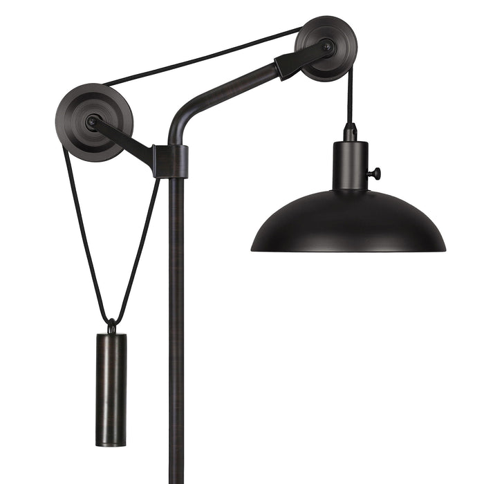 Metal Adjustable Desk Table Lamp With Black Dome Shade - Black