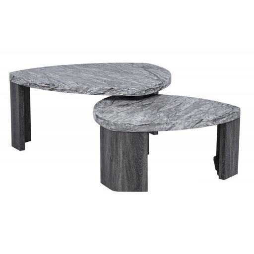 Triangle Nesting Coffee Table Set (Set of 2) - Gray Home Essentials