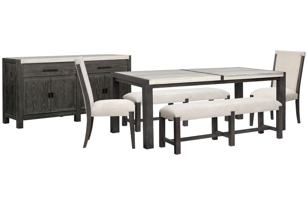 Plum Creek - 6 Piece Rectangular Dining Table Set Magnussen Furniture