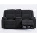 Motion Loveseat Recliner With Console Soft Seat Upholstered For Living Room - Black Home Essentials