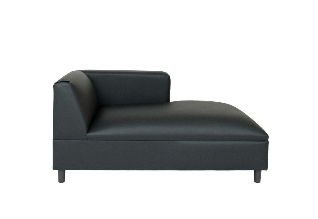 Faux Leather Lounge Chair - Black