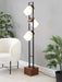 Bento - Contemporary Floor Lamp - Black / Walnut / White Lumi Source