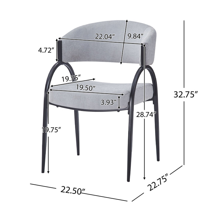Contemporary Upholstered Dining Chairs With Metal Legs (Set of 2)