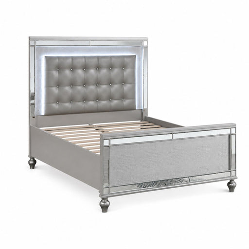 3 Piece Bedroom Set, Sleek Modern Bed With LED Nightstands Home Essentials