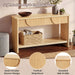 Fluted Console Table With Semi Circular Drawers - Natural Noble House