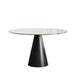Round Dining Table With Tempered Glass Top - Black / Brown Home Essentials