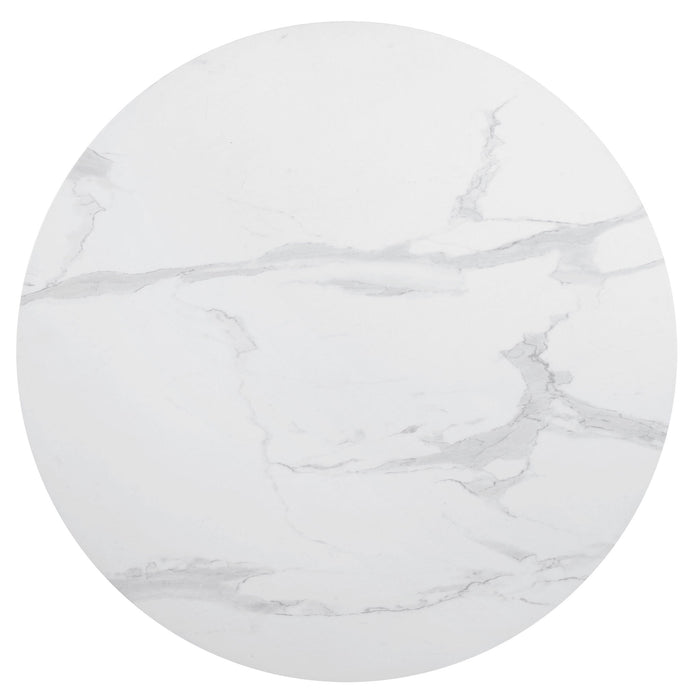 Round Dining Table With Pedestal Base - White Furniture Max