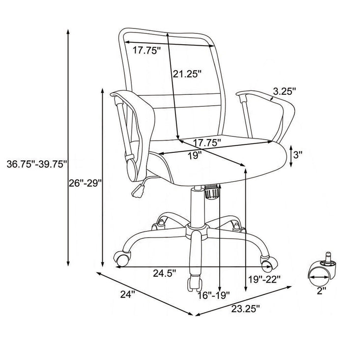 Swivel Office Chair With Base Adjustable Height - Black Furniture Max