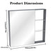 Medicine Cabinet, Wall Mounted Bathroom Mirror With Storage, Adjustable Shelves - Black Brown Home Essentials