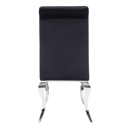 Fabiola - Side Chair (Set of 2) - Black Fabric & Stainless Steel ACME