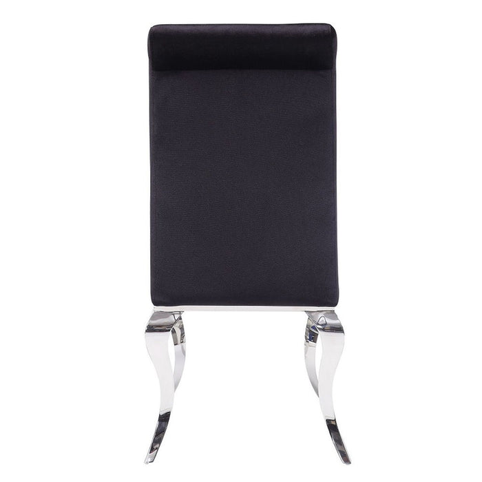 Fabiola - Side Chair (Set of 2) - Black Fabric & Stainless Steel ACME