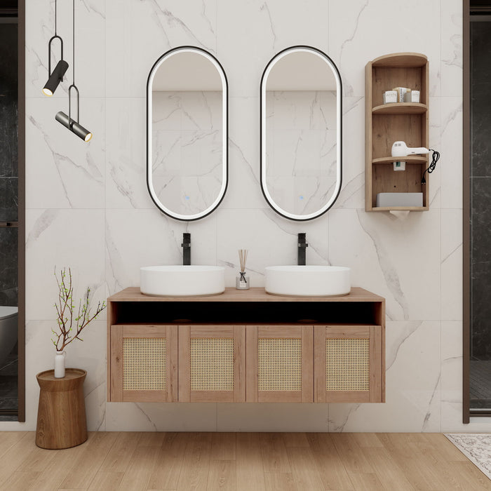 Bathroom Vanity With Art Sink And Storage Rack, Float Mounting Design Home Essentials