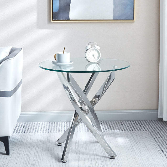 Round Table With Angular Slanted Legs Home Essentials