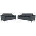 Oberle - 2 Piece Upholstered Sofa Set With Pocket Coil Seating - Charcoal Furniture Max