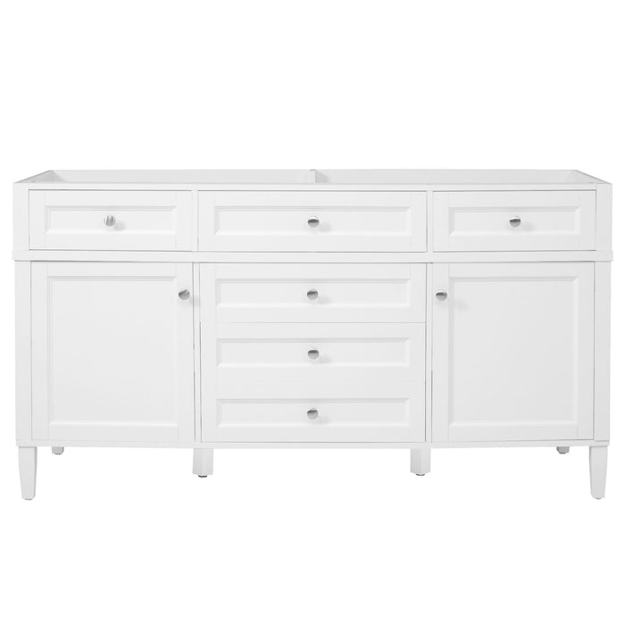 Bathroom Vanity Cabinet Only, 3 Drawers & 2 Doors, Adjustable Shelf, Soft Close Hinges - White Noble House