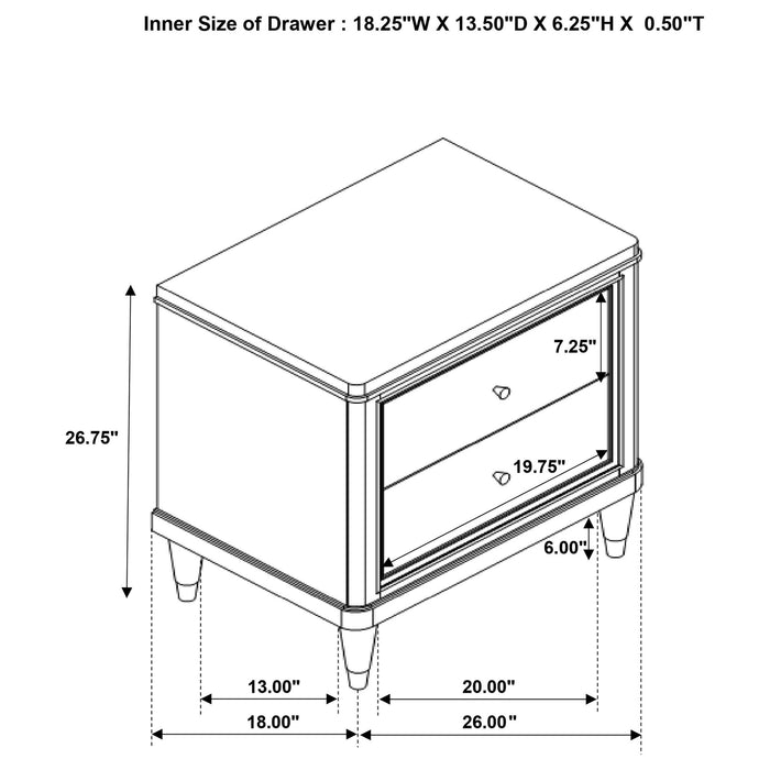Niguel - 2 Drawer Nightstand With Felt Lined Top Drawer - Brown Furniture Max