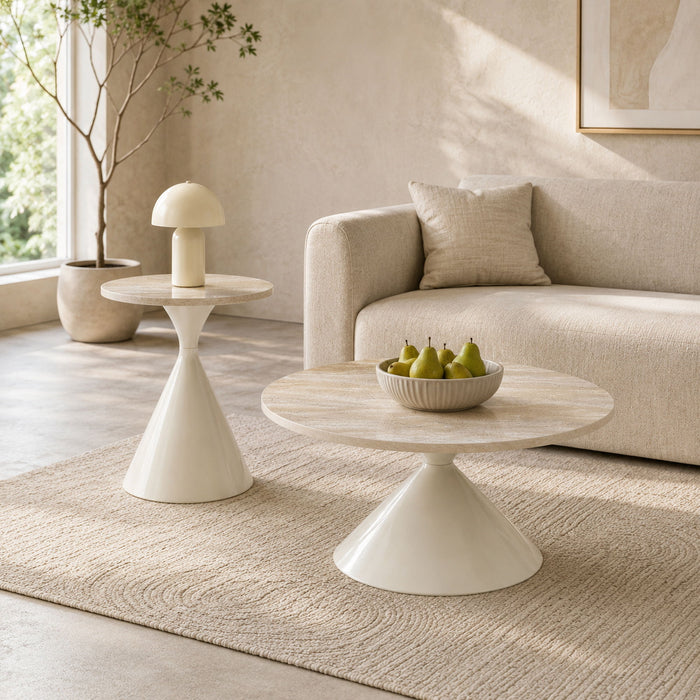 2 Piece Coffee Round Table Set Home Essentials