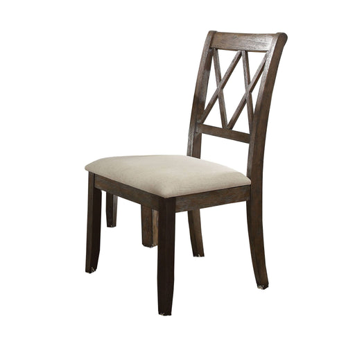 Claudia - Side Chair (Set of 2) - Beige / Brown Acme