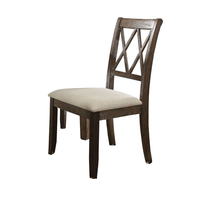 Claudia - Side Chair (Set of 2) - Beige / Brown Acme