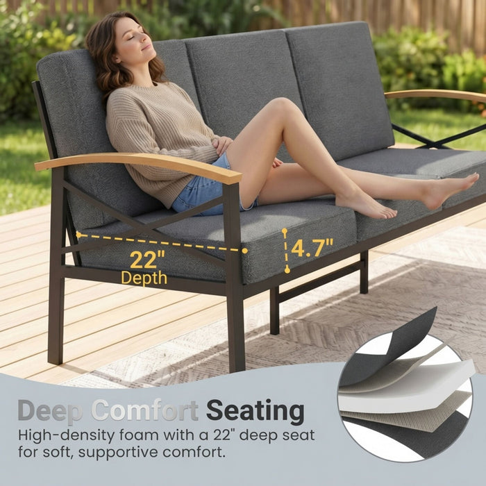 Outdoor Loveseat With Washable Cushions Home Essentials