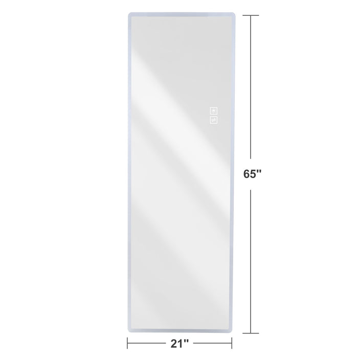 LED Full Length Mirror With Frosted Edge Lighting, 3 Color Temperatures Daily Nest
