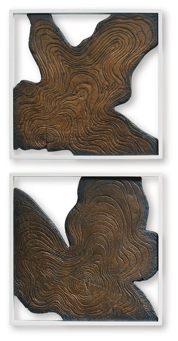 Landley - Wall Decor Set (Set of 2) - Brown / White Signature Design by Ashley®