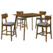 Aston - 5 Piece Counter Height Dining Set With Bent Backs And Upholstered Seats - Walnut Furniture Max