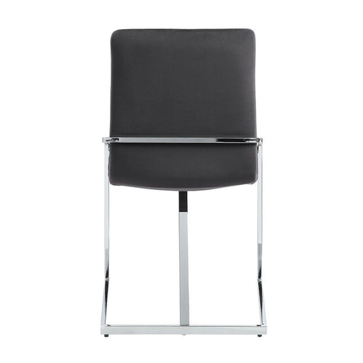 Zlatan - Side Chair (Set of 2) - Gray Velvet & Chrome ACME