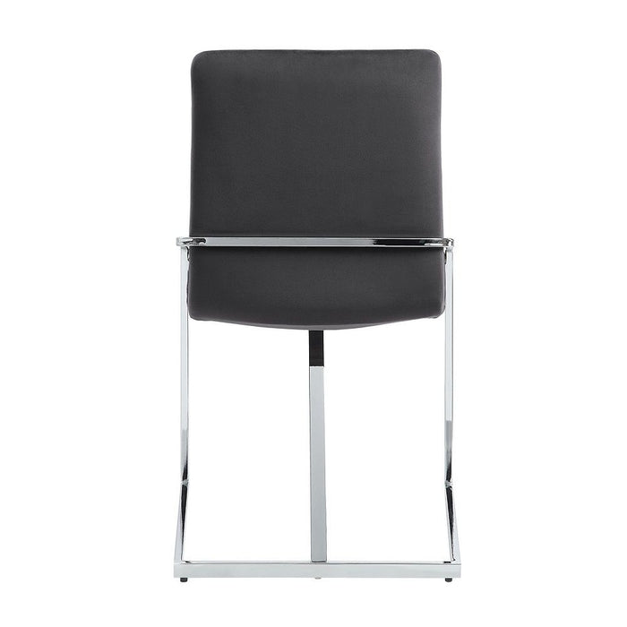 Zlatan - Side Chair (Set of 2) - Gray Velvet & Chrome ACME
