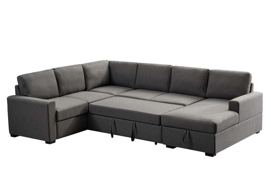 Ketterman - 4 Piece Upholstered Sectional - Dark Gray Urban Retreats