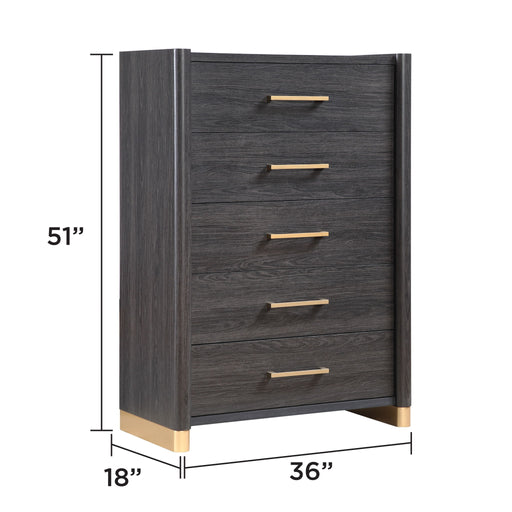 Clifton - 5 Drawer Chest - Espresso Matrix Furniture Group