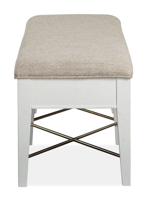 Heron Cove - Bench With Upholstered Seat - Chalk White Magnussen Furniture
