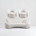 3 Piece Set Curved Sofa, Upholstered 3 Seater With Tight Curved Back For Living Room - White Home Essentials